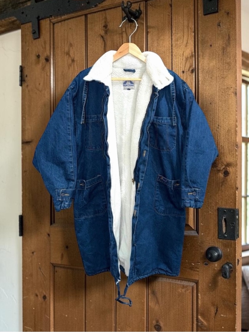 Denim Sherpa-Lined Utility Jacket - Blue